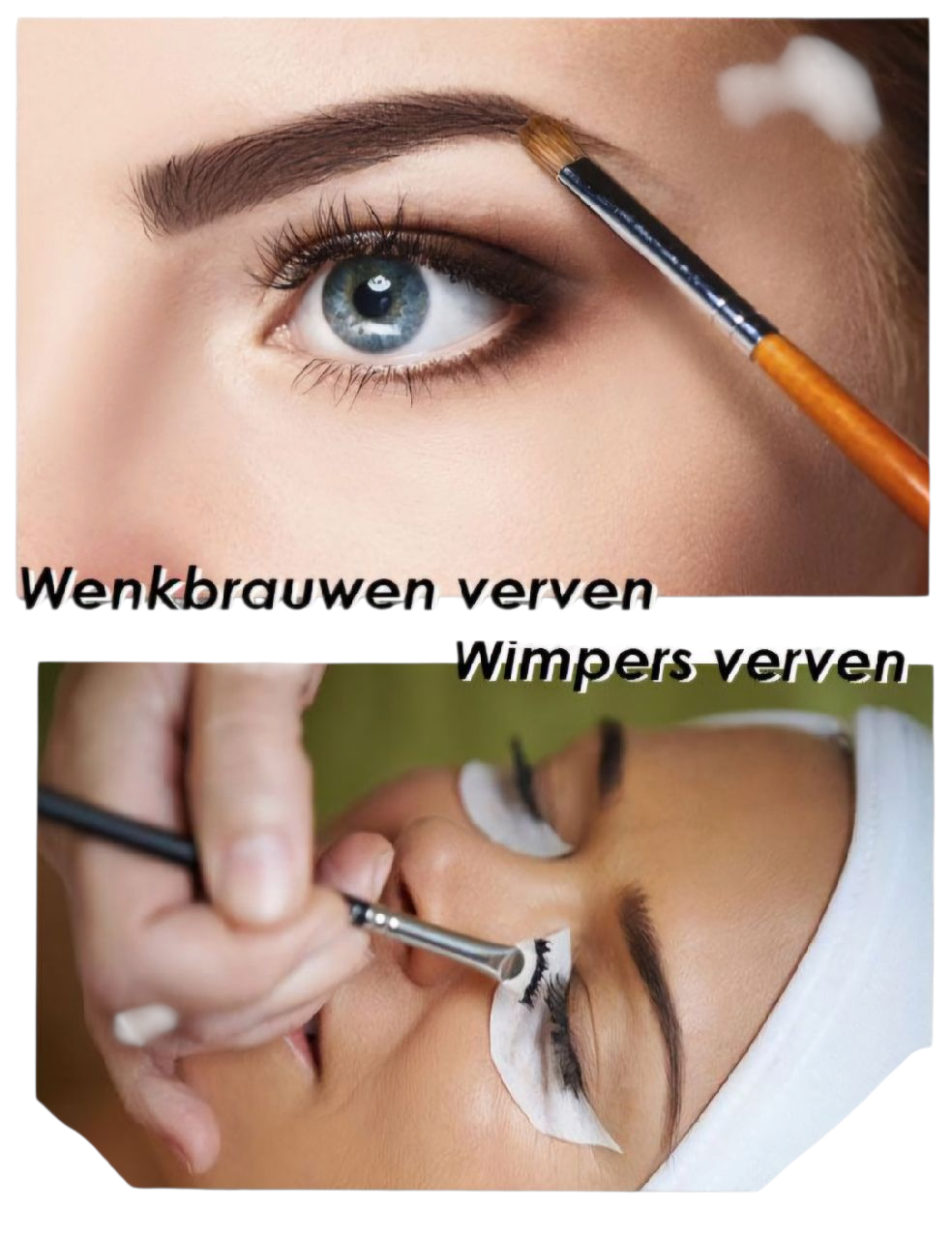 Wenkbrauwen en wimpers verven